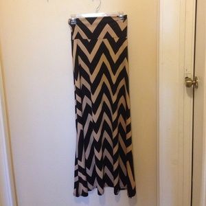 Tan and black chevron maxi skirt. Worn once.
